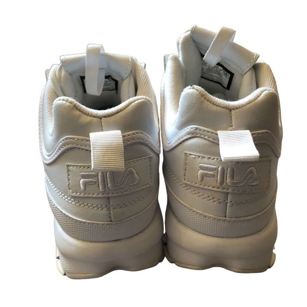 Fila Women’s Disruptor 2 Premium Triple White Sneakers Size 8.5 - Picture 3 of 6